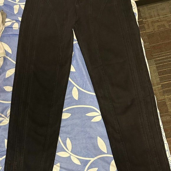 Tall washed black seam detail straight jeans - Picture 3 of 3